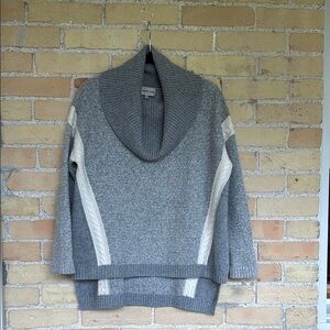 Cashmere Clouds Gray Cowl Neck Cashmere Sweater